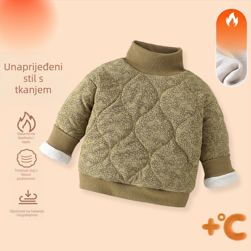 Dječji Corduroy kaput s trostrukim osnovnim punjenjem, fleece podstava, debeli zimski top, poliestersko punjenje