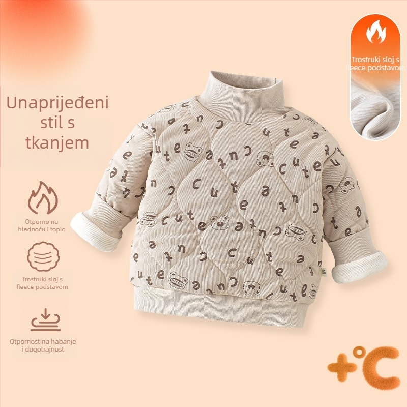 Dječji Corduroy kaput s trostrukim osnovnim punjenjem, fleece podstava, debeli zimski top, poliestersko punjenje