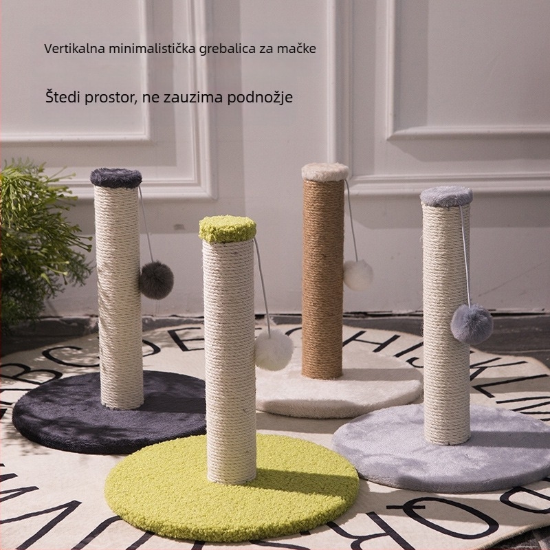 Vertikalni sisal stup mačaka – kolona za penjanje i ploča za ogrebotine, jednostavan stil, 1 kom