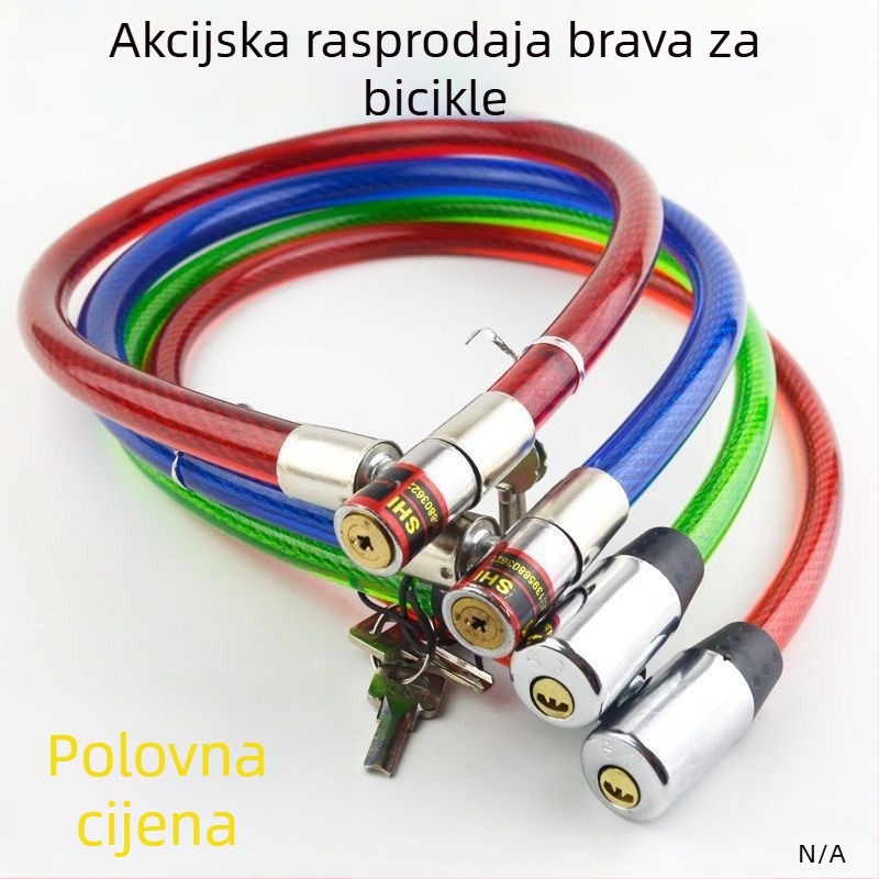 Protivrezno zaključavanje za električne bicikle i vrata, čelični kabel-lanac, zaključavanje protiv krađe (Broj proizvoda: j3KtzwSZ; Model: Default Option; Marka: Other; Stil: American Style)