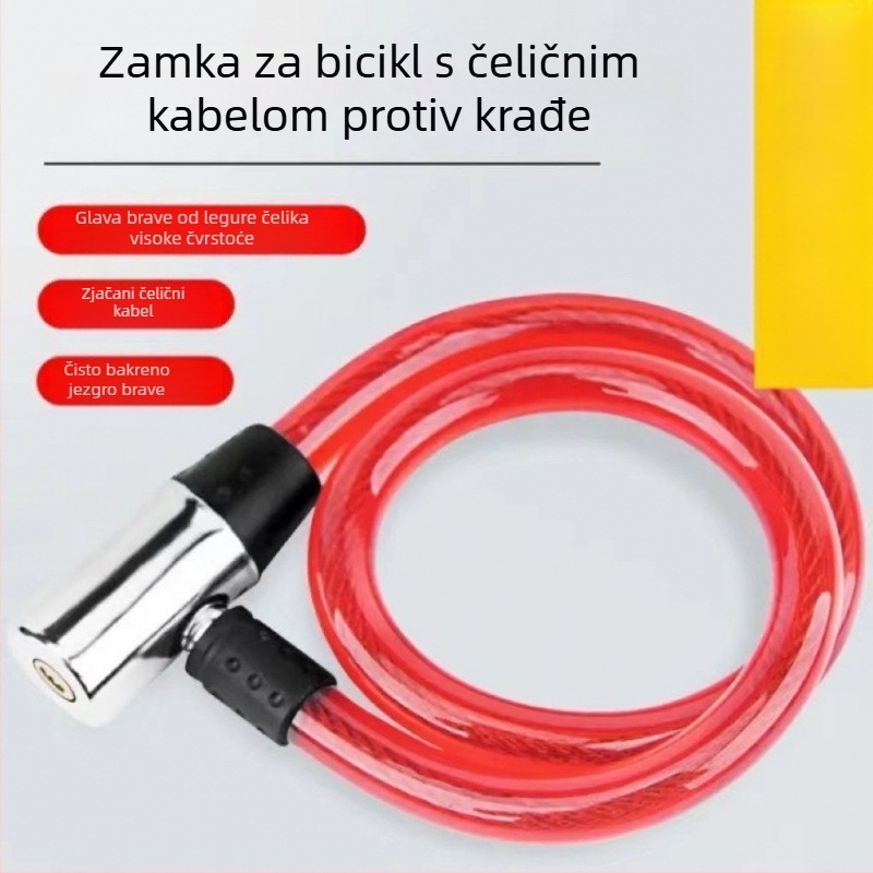 Protivrezno zaključavanje za električne bicikle i vrata, čelični kabel-lanac, zaključavanje protiv krađe (Broj proizvoda: j3KtzwSZ; Model: Default Option; Marka: Other; Stil: American Style)