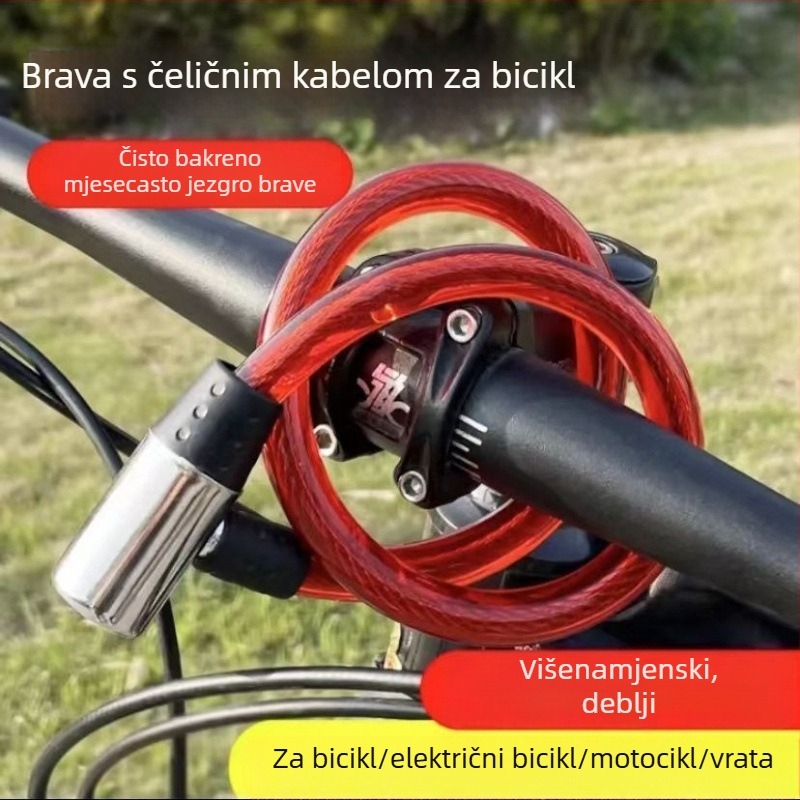 Protivrezno zaključavanje za električne bicikle i vrata, čelični kabel-lanac, zaključavanje protiv krađe (Broj proizvoda: j3KtzwSZ; Model: Default Option; Marka: Other; Stil: American Style)