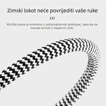 Katanac za bicikl s čeličnim kablom, prenosiv, protiv krađe, za planinske, električne i cestovne bicikle