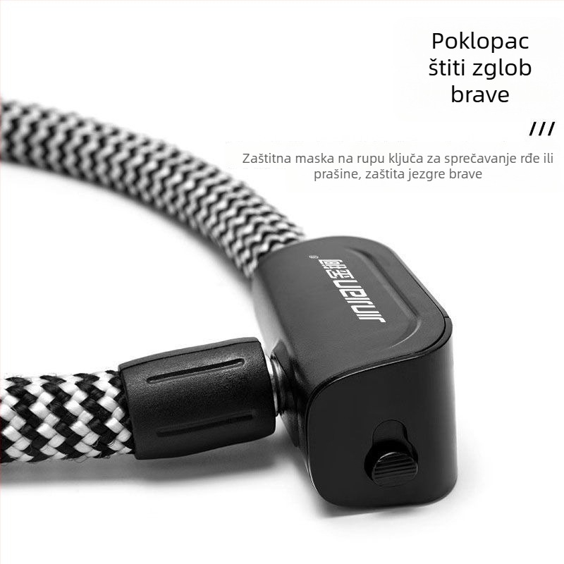 Katanac za bicikl s čeličnim kablom, prenosiv, protiv krađe, za planinske, električne i cestovne bicikle