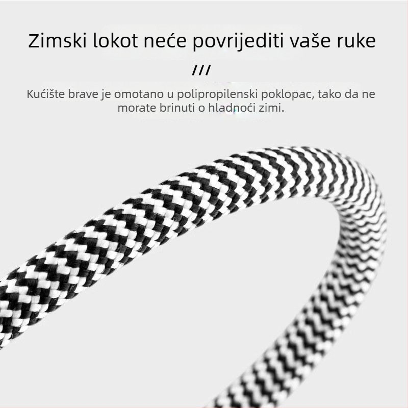Katanac za bicikl s čeličnim kablom, prenosiv, protiv krađe, za planinske, električne i cestovne bicikle