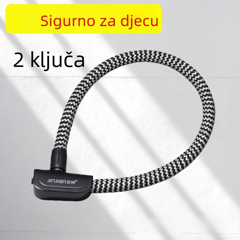 Katanac za bicikl s čeličnim kablom, prenosiv, protiv krađe, za planinske, električne i cestovne bicikle