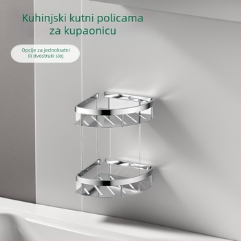 Weishunda trokutasta kupaonska polica od aluminijske legure – oksidirana površina, Model 01, nosivost 10 kg, jednostruka/dvostruka
