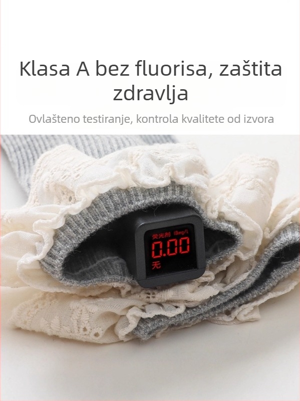 Dječje pamukaste čarape s Jacquard čipkom, dugi lem, proljeće-jesen, prozračne i upijajuće znoj.