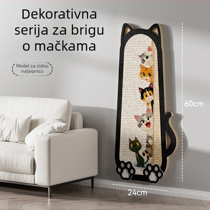 Juta zidni greben za mačke, crtani stil, zaštita kauča, brend Chong Duoduo