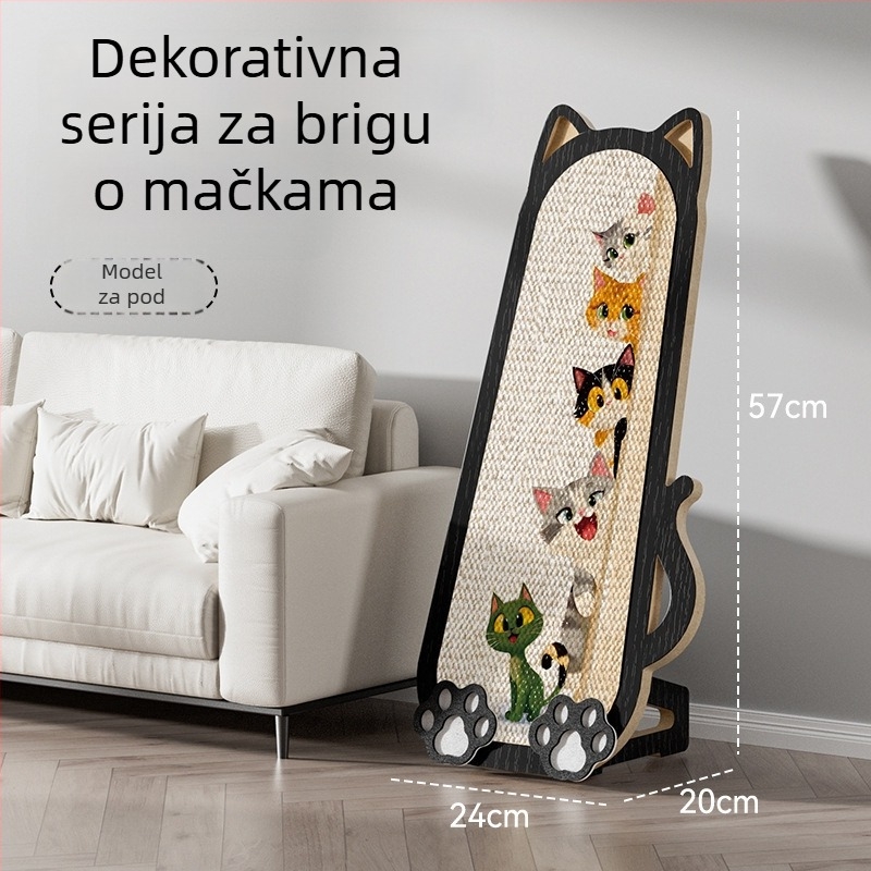 Juta zidni greben za mačke, crtani stil, zaštita kauča, brend Chong Duoduo