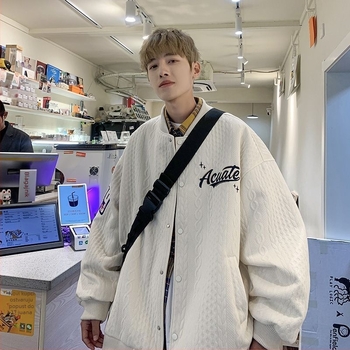 Muška windproof jakna sa stojećim ovratnikom, jacquard uzorak, jednoslojno kopčanje, dugi rukavi, standardna duljina