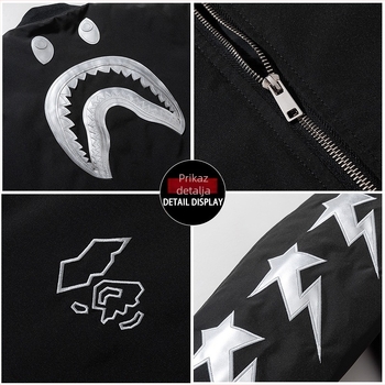 Unisex jakna sa stojećim ovratnikom, zatvarač, raglan rukav, debeli materijal, bočne džepove