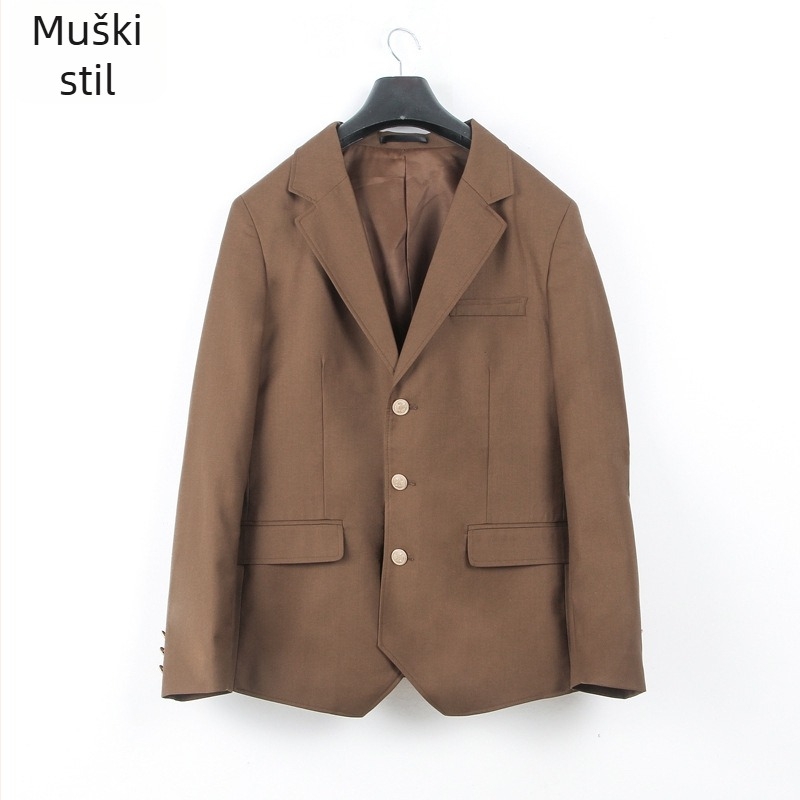 CAMPURE ženski mali sako-kostim, poliester, rever, dugi rukavi, školski stil