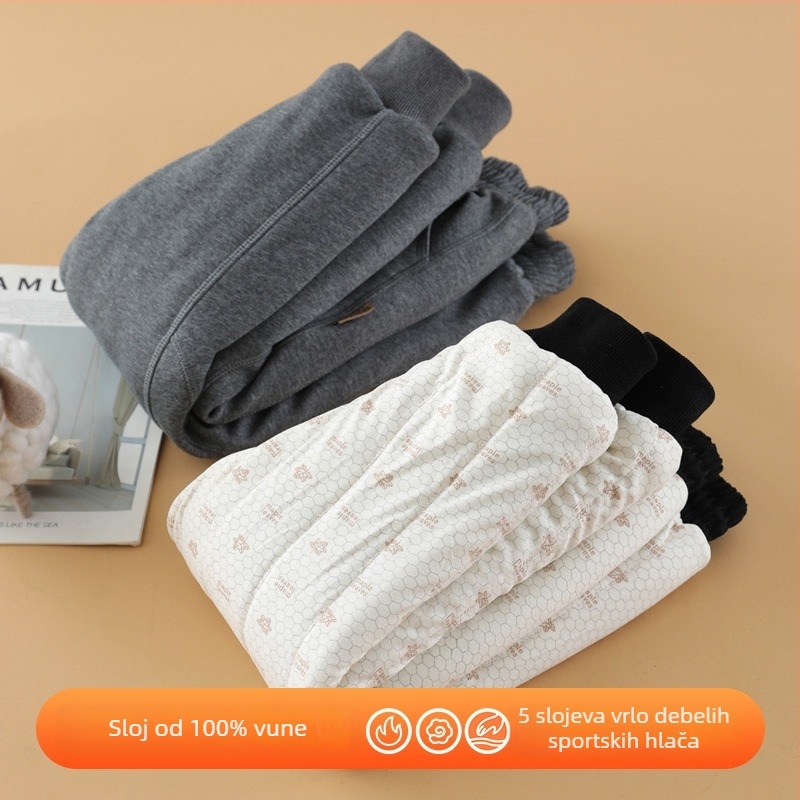 Dječje zimske hlače s fleec podstavom, pamuk–poliester mješavina, unisex, srednji pojas, elastični pojas