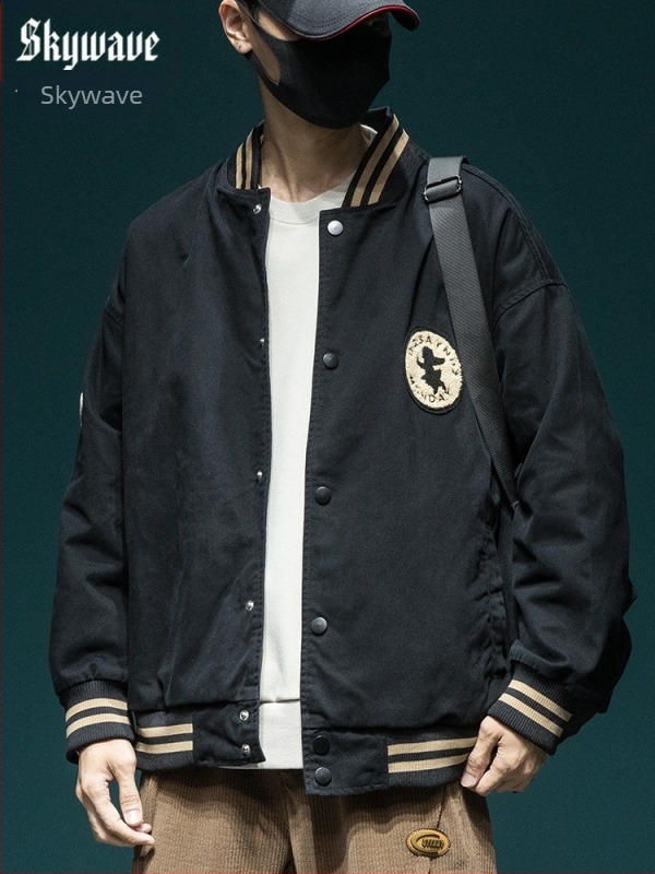 Muška bomber jakna s kapuljačom - 100% pamuk, jednodijelno zatvaranje gumbima, bočni džepovi, rebrasti rub