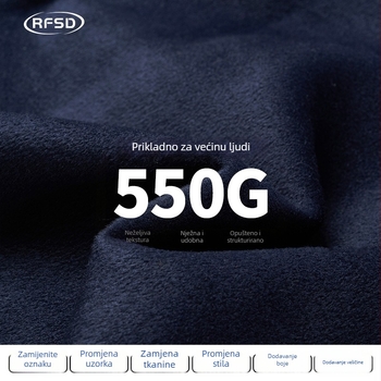 RFSD Unisex jakna s kontrastnom vezenom, zatvarač, širok kroj, otporna na vjetar, 90% poliester + 10% PU koža