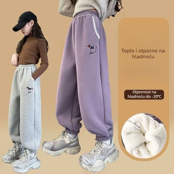 Dječje harém hlače, korejskog stila, 90% poliester, mekan dodir tkanine, visokim strukom, za djecu stariju od 8 godina (≥140 cm)