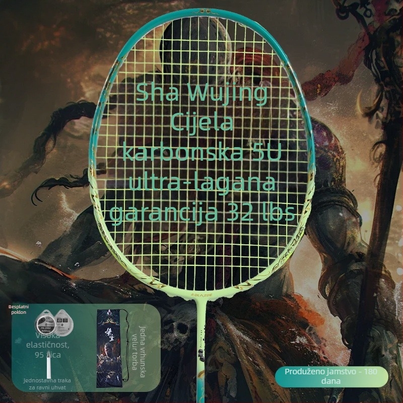 Oled badminton raketa Black Myth Wukong, potpuno karbonsko okviro, težina 80–84 g, debljina drške G5, za srednje–napredne igrače