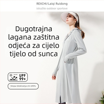 Vanjska jakna s kapuljom, Ice Silk tkanina, UV zaštita 99%, prozračna i brzo sušeća