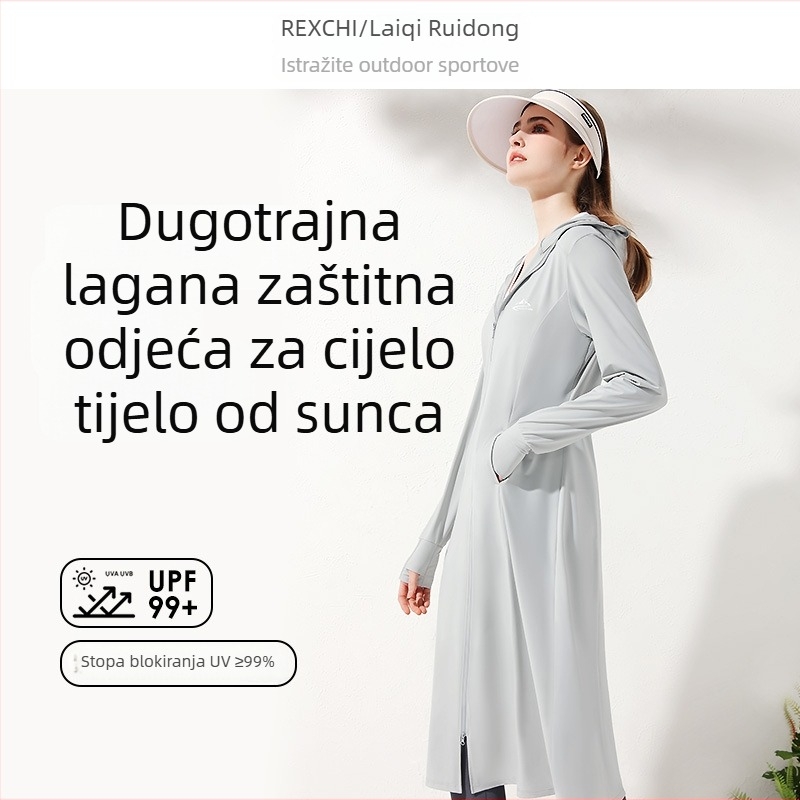 Vanjska jakna s kapuljom, Ice Silk tkanina, UV zaštita 99%, prozračna i brzo sušeća