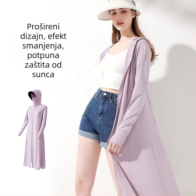 Vanjska jakna s kapuljom, Ice Silk tkanina, UV zaštita 99%, prozračna i brzo sušeća