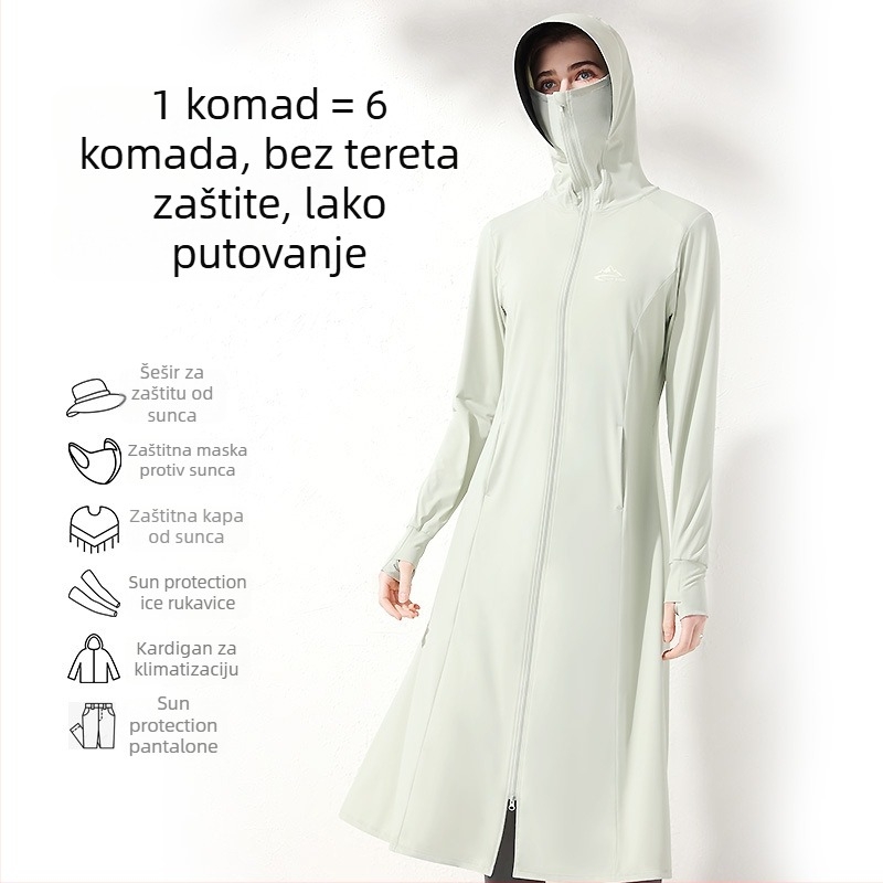 Vanjska jakna s kapuljom, Ice Silk tkanina, UV zaštita 99%, prozračna i brzo sušeća