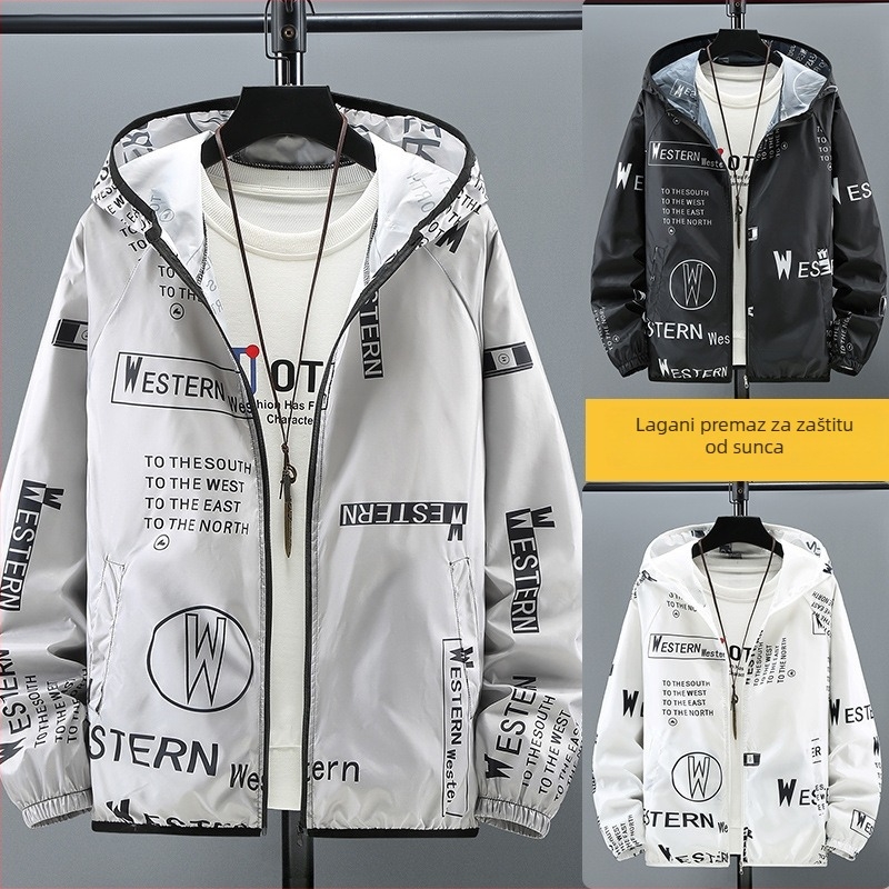 Jakna s kapuljačom, izuzetno tanka, prozračna, labav kroj, 100% poliester