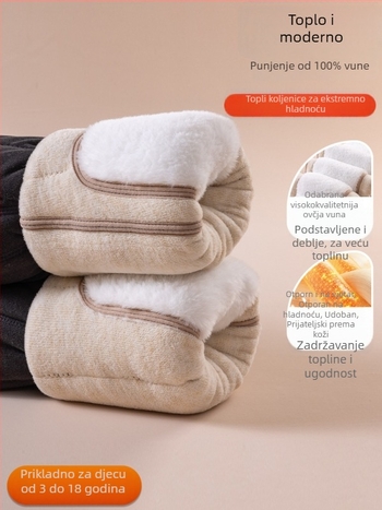 Dječje hlače od flece, debelo tople – visok pas; zima; za djecu 8+ godina (140 cm+); vanjska tkanina: 95% poliester, 5% elastan; punilo: 90% poliester, 10% vuna