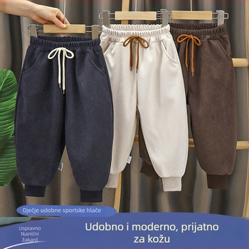 Dječje hlače u korejskom stilu, casual hlače s srednjim riseom i elastičnim pojasom, 100% poliester, za djecu 3-8 godina, proljeće, jesen, zima