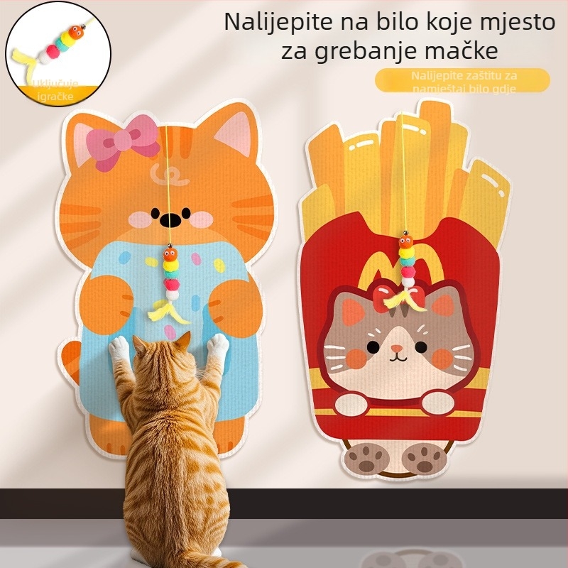 Beifu zidna naljepnica za grebanje mačaka, filc materijal, crtani stil, šifra proizvoda 2211, pakiranje 100 komada