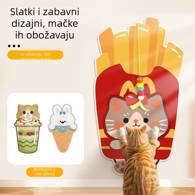 Beifu zidna naljepnica za grebanje mačaka, filc materijal, crtani stil, šifra proizvoda 2211, pakiranje 100 komada
