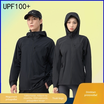 Unisex windbreaker s kapuljicom od najlona s UV zaštitom – UPF50+, prozračna, ultra lagana, za biciklizam i planinarenje