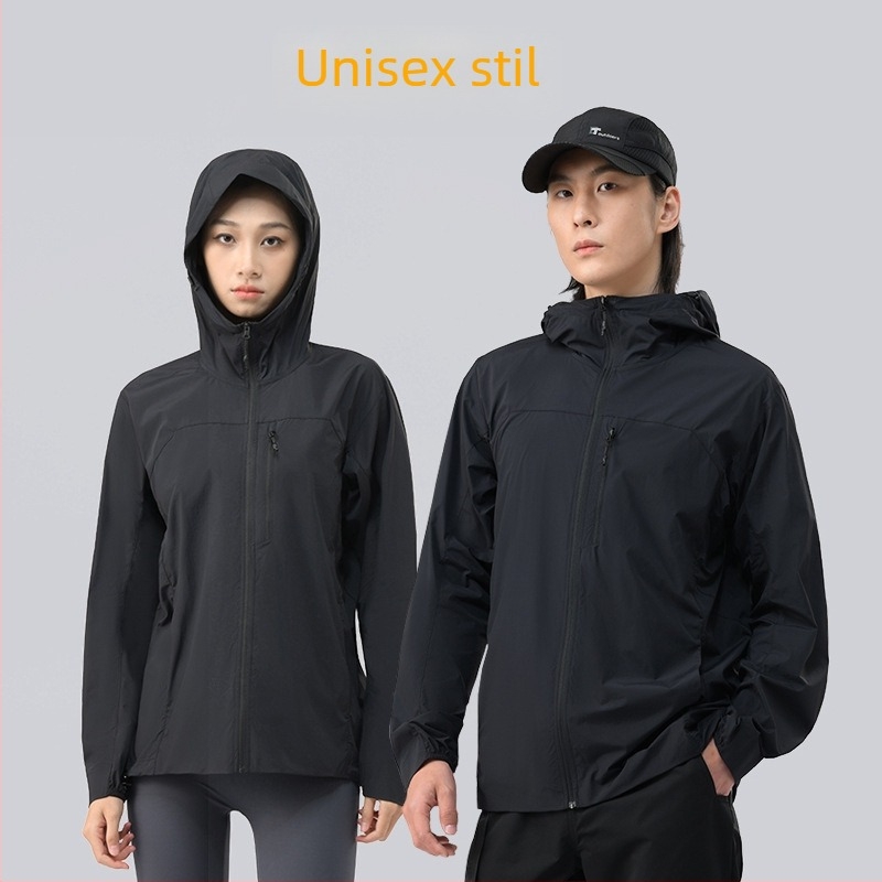 Unisex windbreaker s kapuljicom od najlona s UV zaštitom – UPF50+, prozračna, ultra lagana, za biciklizam i planinarenje