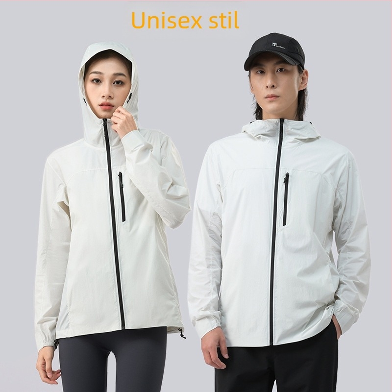 Unisex windbreaker s kapuljicom od najlona s UV zaštitom – UPF50+, prozračna, ultra lagana, za biciklizam i planinarenje