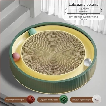 Okrugla ploča za grebanje mačaka – otporna na grebanje, otporna na habanje, bez dlaka, sladak stil