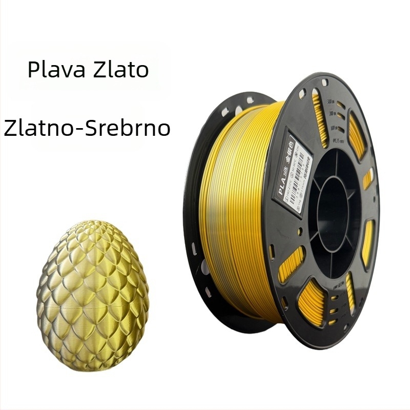 Silk PLA filament za 3D printer, FDM materijal, 1 kg, Točnost ±0,02 mm