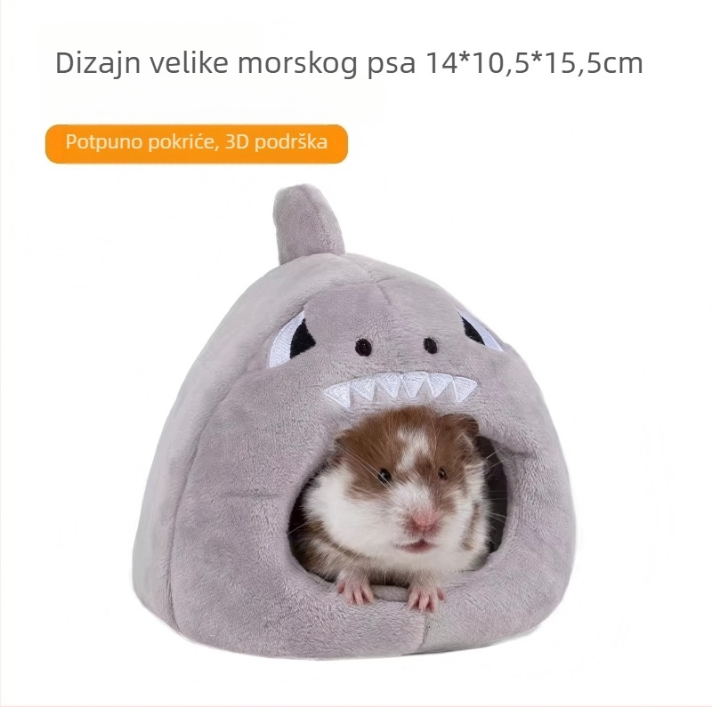 Hamsterovo gnijezdo u karikaturalnom stilu, zimsko grijanje, unutarnje sklonište, oblik nalik vanzemaljcu, za odmor i skrivanje