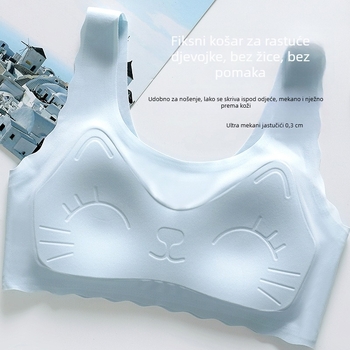 Naylon grudnjak za tinejdžerice s punim košaricama, ultra-tanki oblikovani košarice od pamuka, podstava od spandexa, fiksirane dvostruke naramenice