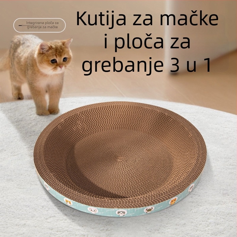 Da da bear Mačja grebalna ploča s gnijezdom, otporna na habanje i grebanje, od valovitog kartona, za sve sezone