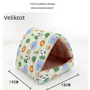 Hamsterovo pamukovo gnijezdo za zimu — toplo viseće gnijezdo za mala kućna ljubimca, debela konstrukcija