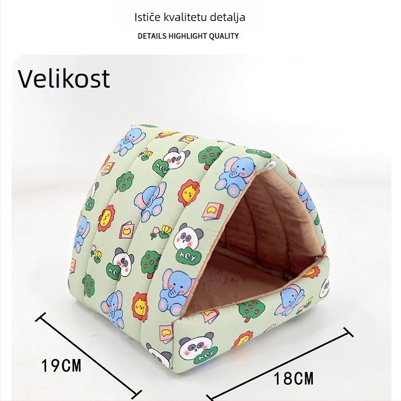 Hamsterovo pamukovo gnijezdo za zimu — toplo viseće gnijezdo za mala kućna ljubimca, debela konstrukcija