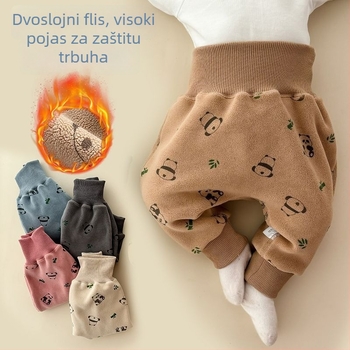 Dječje zimske hlače s flis unutrašnjosti, korejskog stila, 85% pamuka, za uzrast 1–3 godine