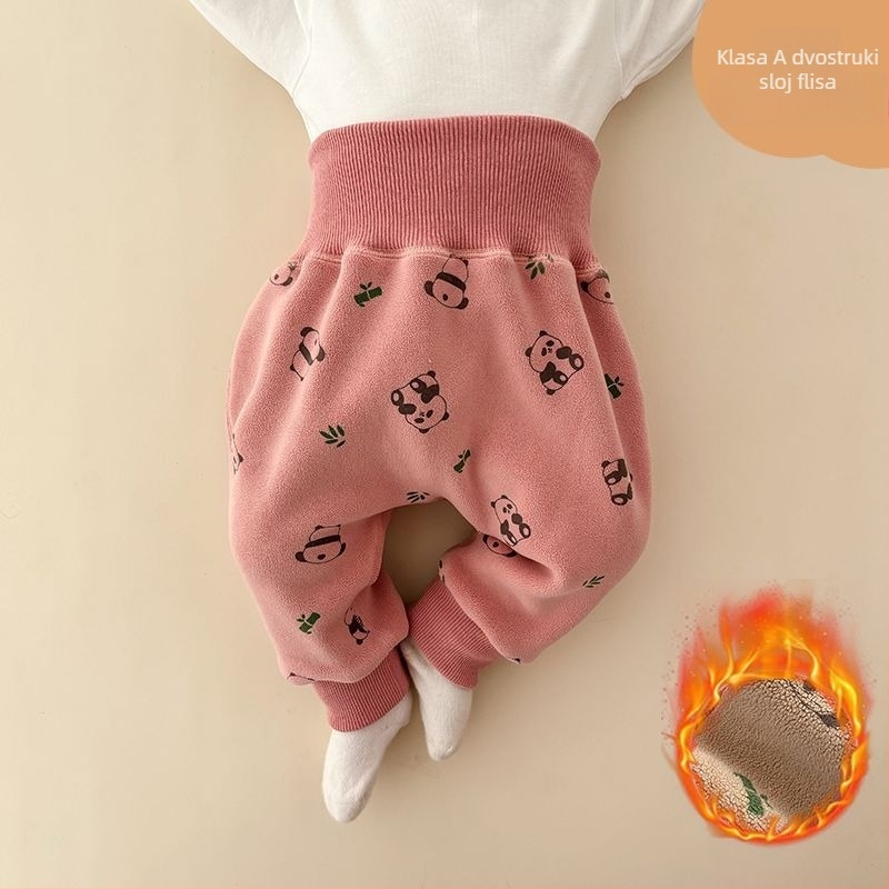 Dječje zimske hlače s flis unutrašnjosti, korejskog stila, 85% pamuka, za uzrast 1–3 godine