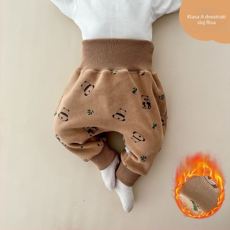 Dječje zimske hlače s flis unutrašnjosti, korejskog stila, 85% pamuka, za uzrast 1–3 godine