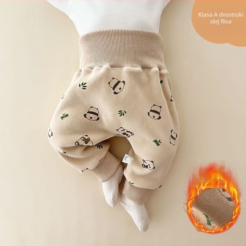 Dječje zimske hlače s flis unutrašnjosti, korejskog stila, 85% pamuka, za uzrast 1–3 godine