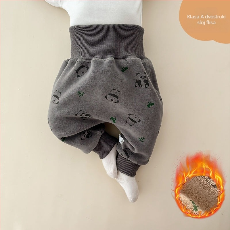 Dječje zimske hlače s flis unutrašnjosti, korejskog stila, 85% pamuka, za uzrast 1–3 godine