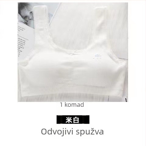 Trening grudnjak za djevojčice gimnazije, glavna tkanina pamuk 72%, kupa 1/2, tanak kalup od spužve, fiksne dvostruke naramenice, prozračan i udoban