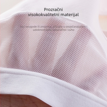 Pamukasti sportski grudnjak za djevojčice 12–15 godina, prozračan, bez čelične žice, podstava od viskoze 80–90%, glavni materijal 30–50% pamuka