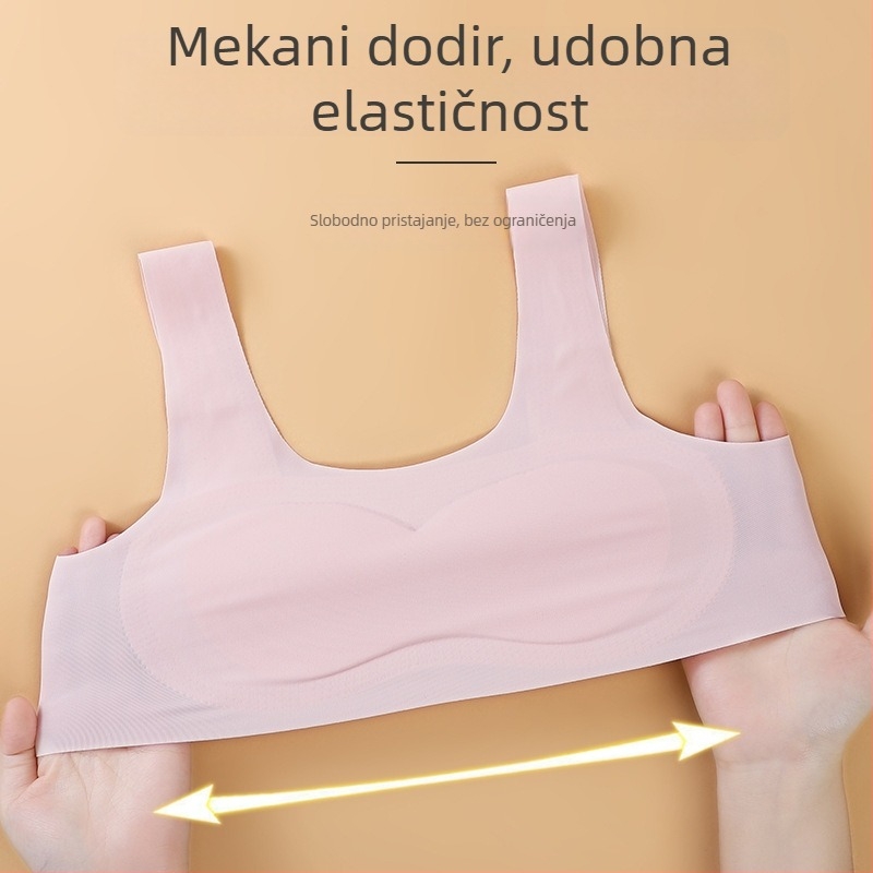 Vesta za djevojčice rastućeg tipa, bez žica, latexne košarice, prozračni najlon, fiksni naramenice, za uzrast 9–13 godina