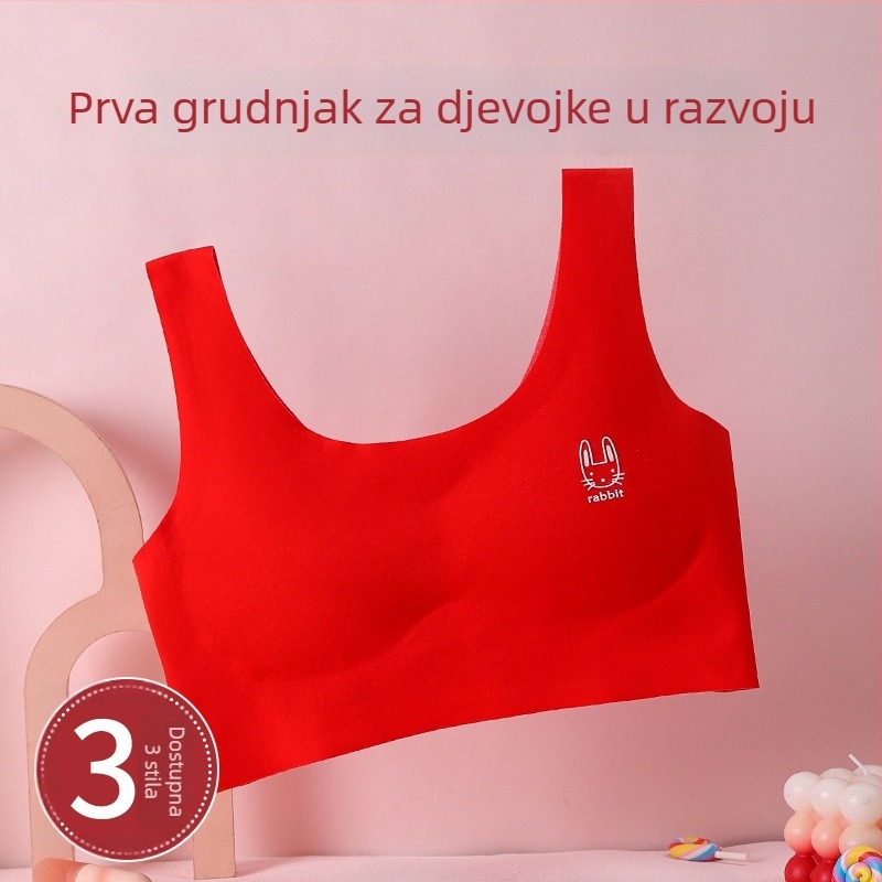Sutien u stilu veste za djevojčice, najlon glavni materijal, pune košarice s pjenom, tanke oblikovane košarice, prozračno, fiksni dvostruki remeni